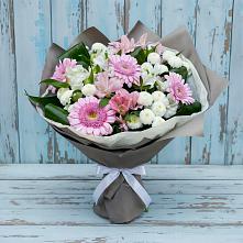 Букет цветов из:  Герберы, Альстромерии и Хризантемы в Хохлово