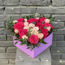 Цветочная композиция из Розы в коробке в Хохлово