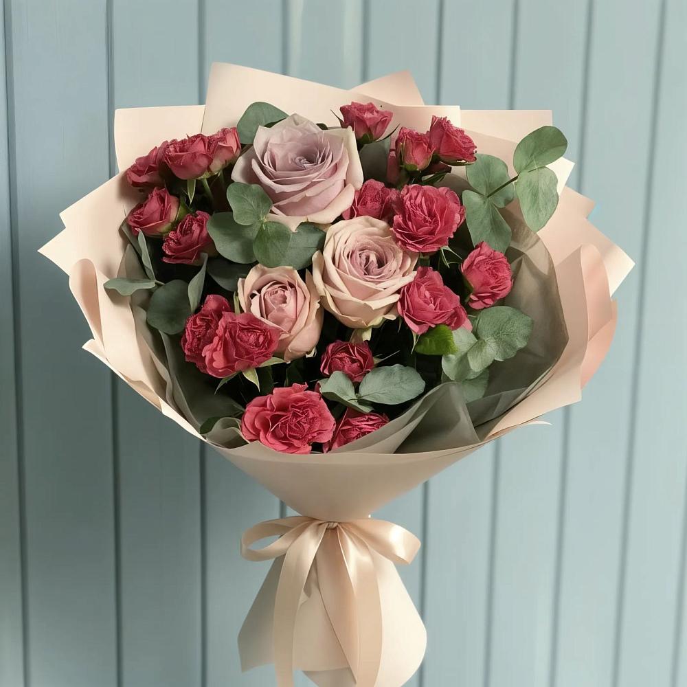 Букет цветов из: Гвоздики и Розы в Хохлово
