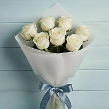 Букет 7 Белых роз Эдлесс Лав в Хохлово