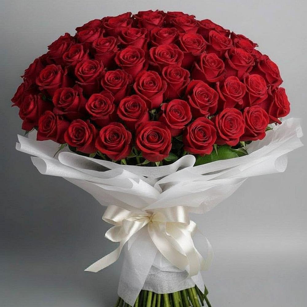 Букет 101 Красная роза Блэк Мэджик в Хохлово