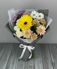 Букет цветов из:  Розы, Герберы и Хризантемы в Хохлово
