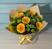 Букет цветов из:  Герберы и Хризантемы в Хохлово