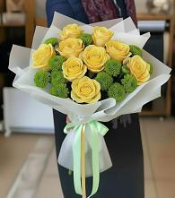 Букет цветов из:  Хризантемы и Розы в Хохлово