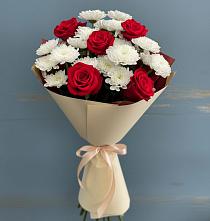 Букет цветов из:  Розы и Хризантемы в Хохлово