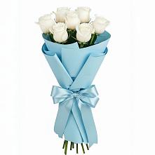 Букет 7 белых роз Проуд в Хохлово