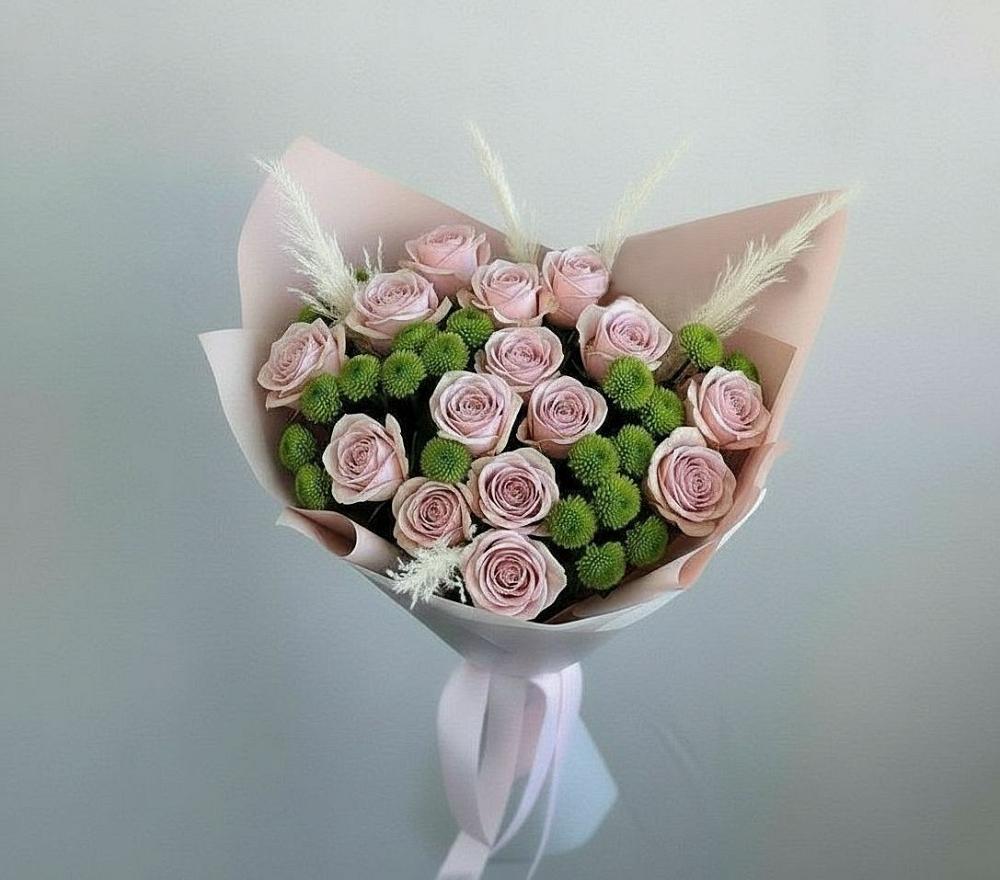 Букет цветов из: Розы и Хризантемы в Хохлово