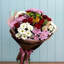 Букет цветов из:  Розы, Хризантемы и Альстромерии в Хохлово