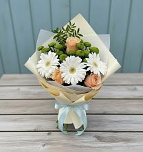 Букет цветов из:  Герберы, Розы и Хризантемы в Хохлово