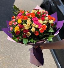 Букет Микс из разноцветных кустовых роз #REPLACE_PRED# Хохлово