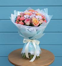 Букет цветов из:  Хризантемы и Розы в Хохлово